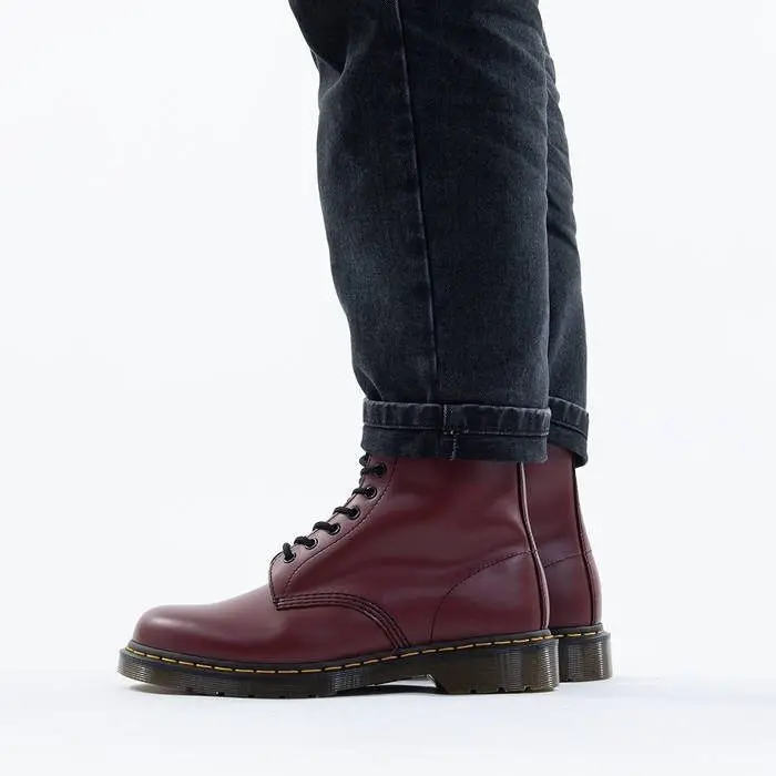 Alternative view of Giày Dr. Martens 1460 Cherry Red Smooth Leather Ankle Boots 11822600