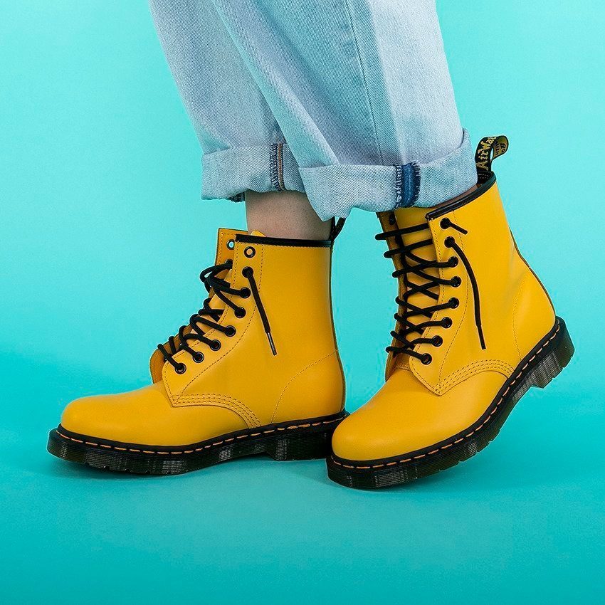 Giày Dr. Martens 1460 Smooth Unisex Boots Yellow 24614700 - Ảnh 2