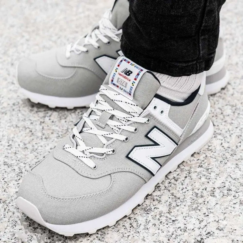 Giày New Balance 574 Linen Fog White ML574SOO - Ảnh 6