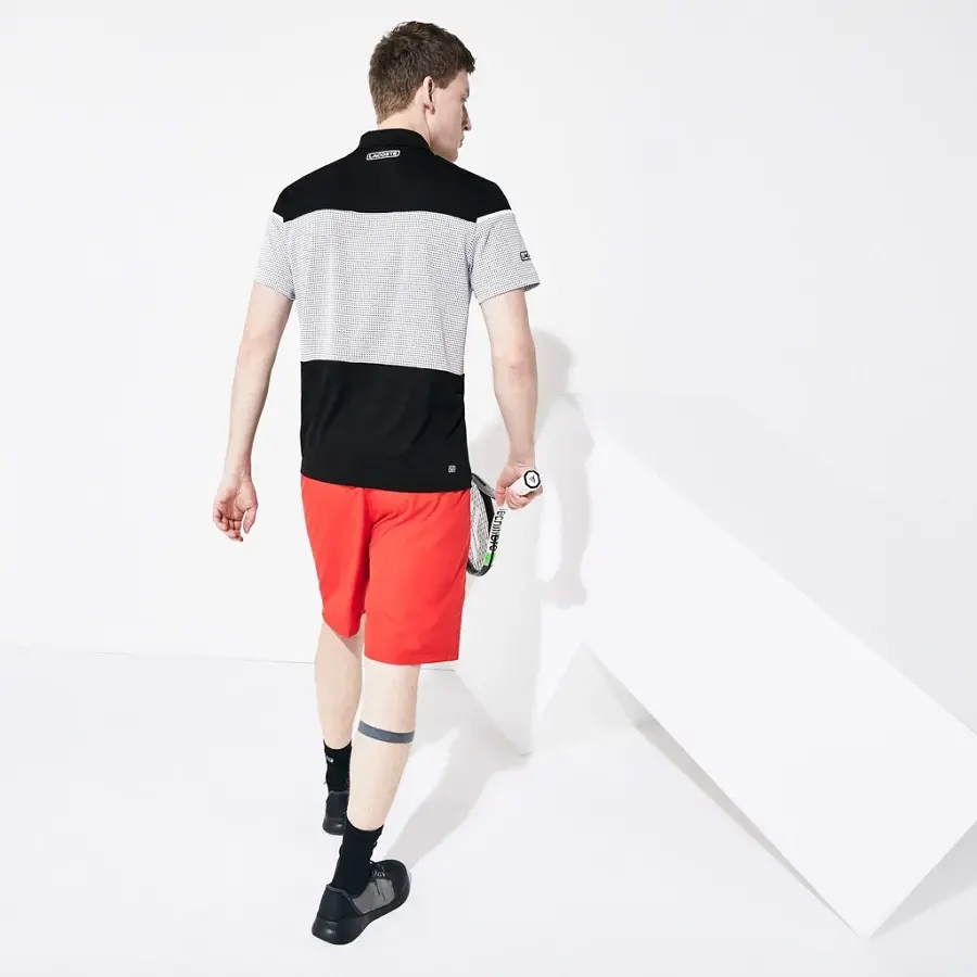 Áo Lacoste Polo SPORT Mesh Panel Tennis Black DH4754-51-BLK - Ảnh 4