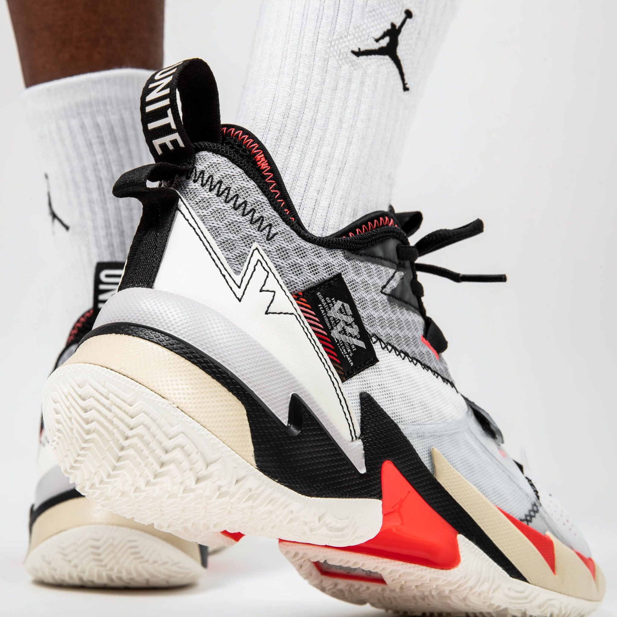 Giày Nike Jordan Why Not Zer0.3 White Bright Crimson Black CD3003-101 - Ảnh 3