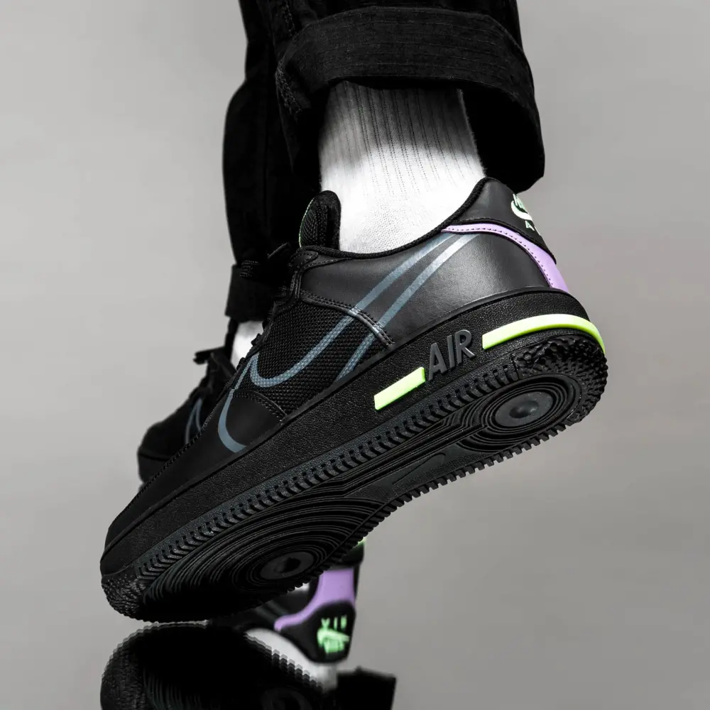 Giày Nike Air Force 1 React GS 'Triple Black' CD6960-001 - Ảnh 4