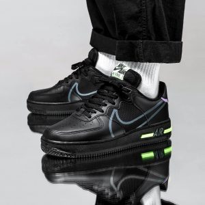 Alternative view of Giày Nike Air Force 1 React GS 'Triple Black' CD6960-001
