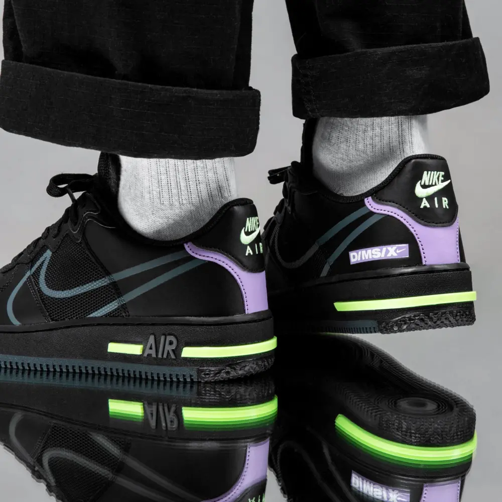 Giày Nike Air Force 1 React GS 'Triple Black' CD6960-001 - Ảnh 5