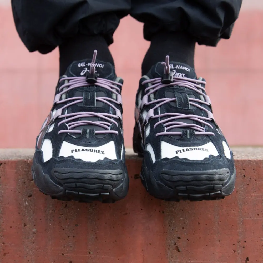 Giày Asics Pleasures x Gel Nandi Cream Graphite 1201A125 100 - Ảnh 6