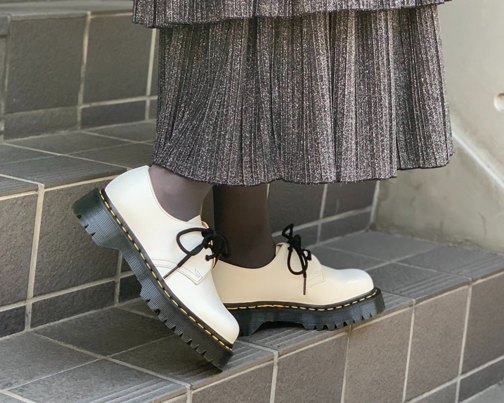 Giày Dr. Martens 1461 Bex 3 Eye Casual Shoes White 26654100 - Ảnh 5