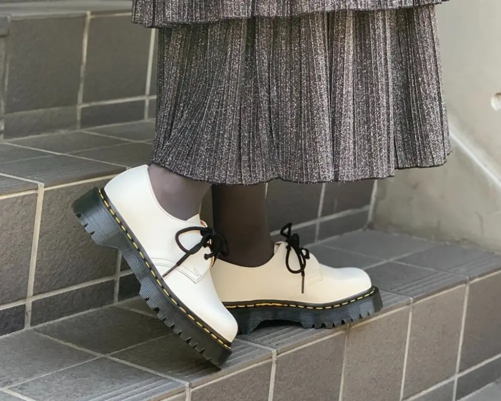 Giày Dr. Martens 1461 Bex 3 Eye Casual Shoes White 26654100 - Ảnh 5