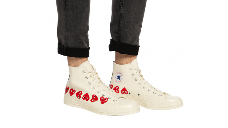 Giày Converse Comme des Garçons Play x Chuck 70 Hi Top Multi Heart 162972C - Ảnh 5