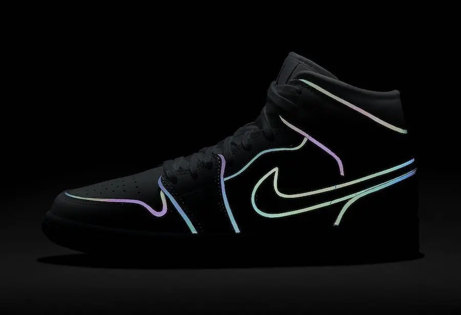 Giày Nike Air Jordan 1 Mid 'Iridescent Reflective White' CK6587-100 - Ảnh 3