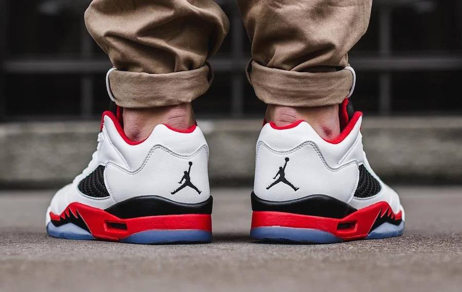 Giày Nike Air Jordan 5 Retro Low GS 'Fire Red' 2016 314338-101 - Ảnh 4