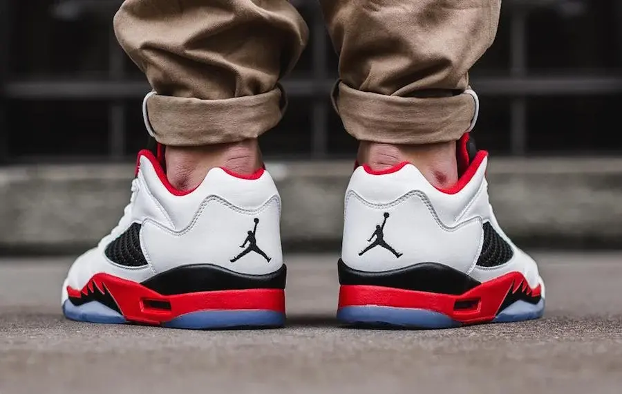 Giày Nike Air Jordan 5 Retro Low GS 'Fire Red' 2016 314338-101 - Ảnh 4