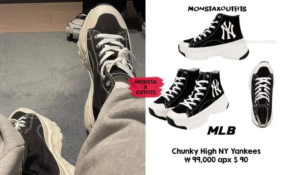 Giày MLB NY Chunky High New York Yankees ‘Black’ 32SHU1111-50L - Ảnh 4