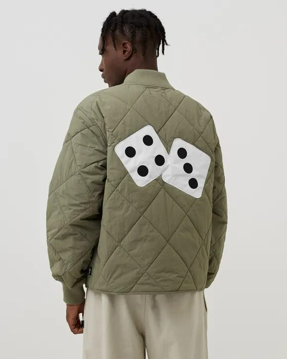 Áo Stussy Dice Quilted Liner Jacket 'Olive' Jordan 1