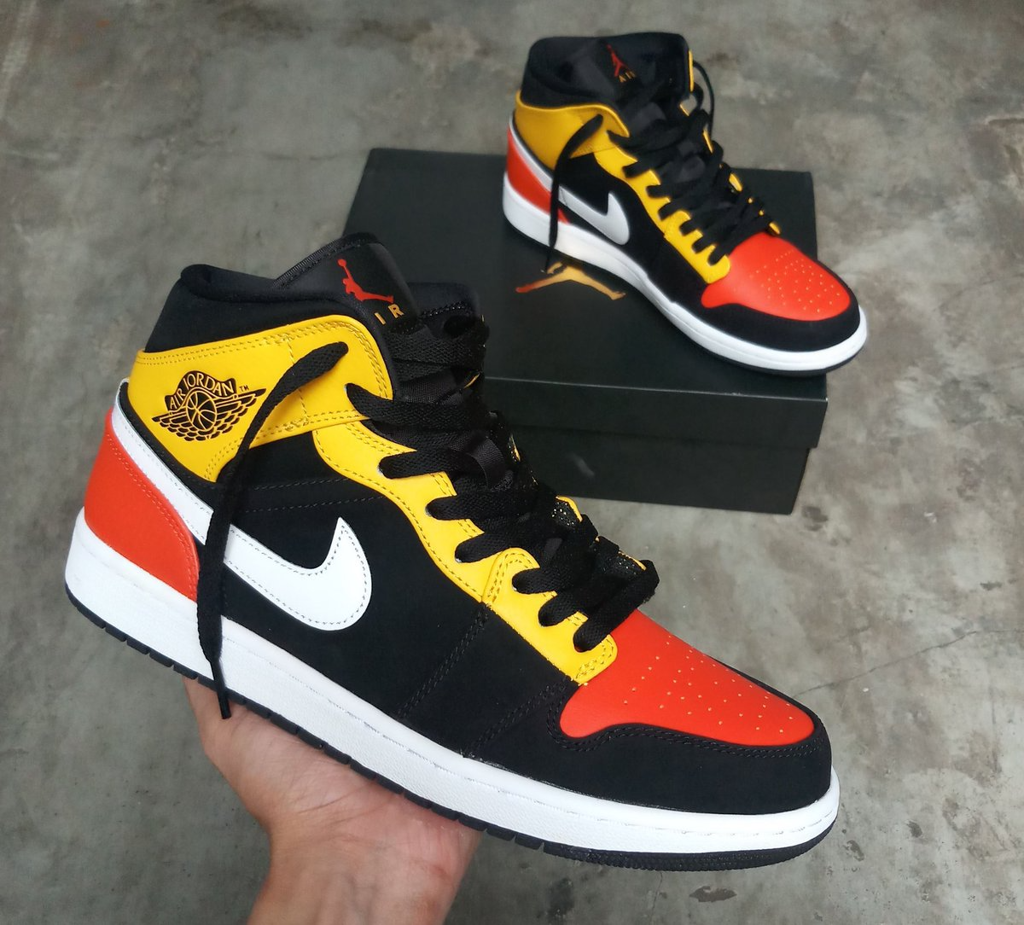 Giày Nike Air Jordan 1 Mid SE GS 'Amarillo Team Orange' BQ6931-087 - Ảnh 3