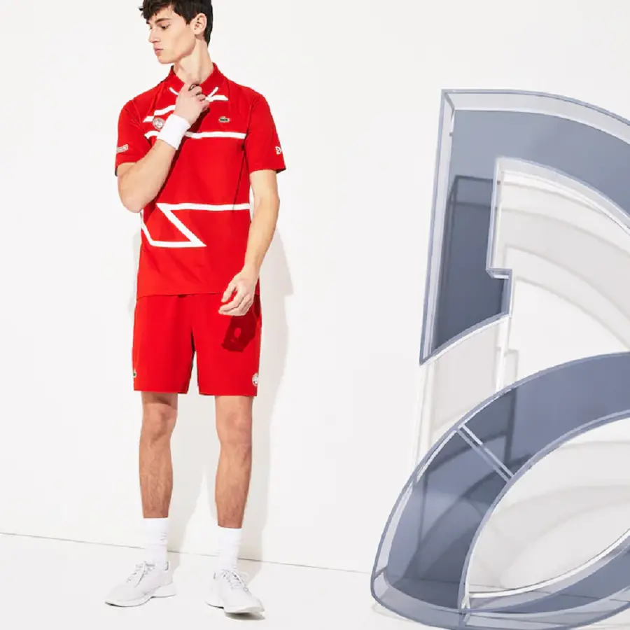Alternative view of Áo Lacoste Novak Djokovic Polo 'Red'