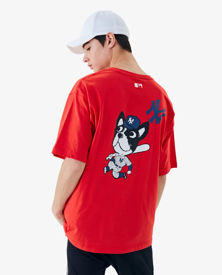 Áo MLB Bark Short Sleeve New York Yankees Red 31TSCM031-50R - Ảnh 2