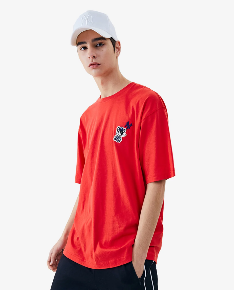 Áo MLB Bark Short Sleeve New York Yankees Red 31TSCM031-50R - Ảnh 3