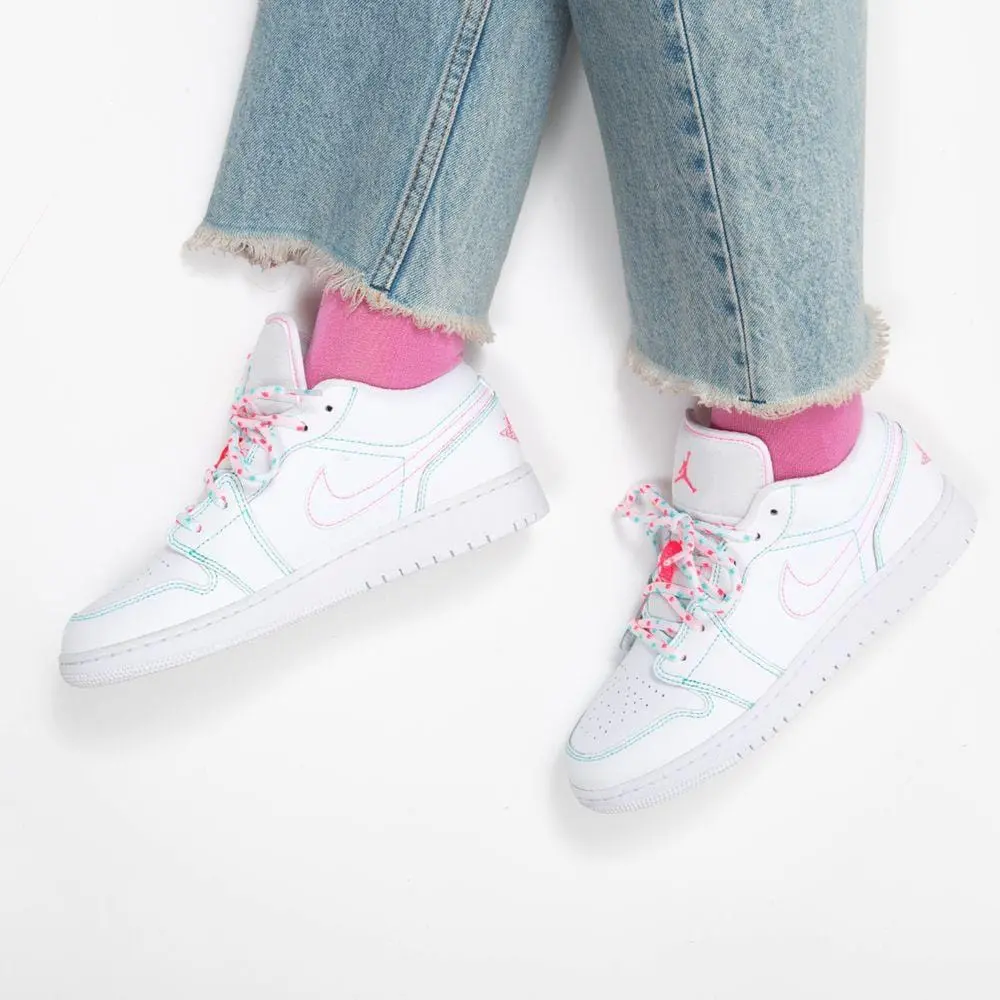 Giày Nike Air Jordan 1 Low GS 'Aurora Green' 554723-101 - Ảnh 3