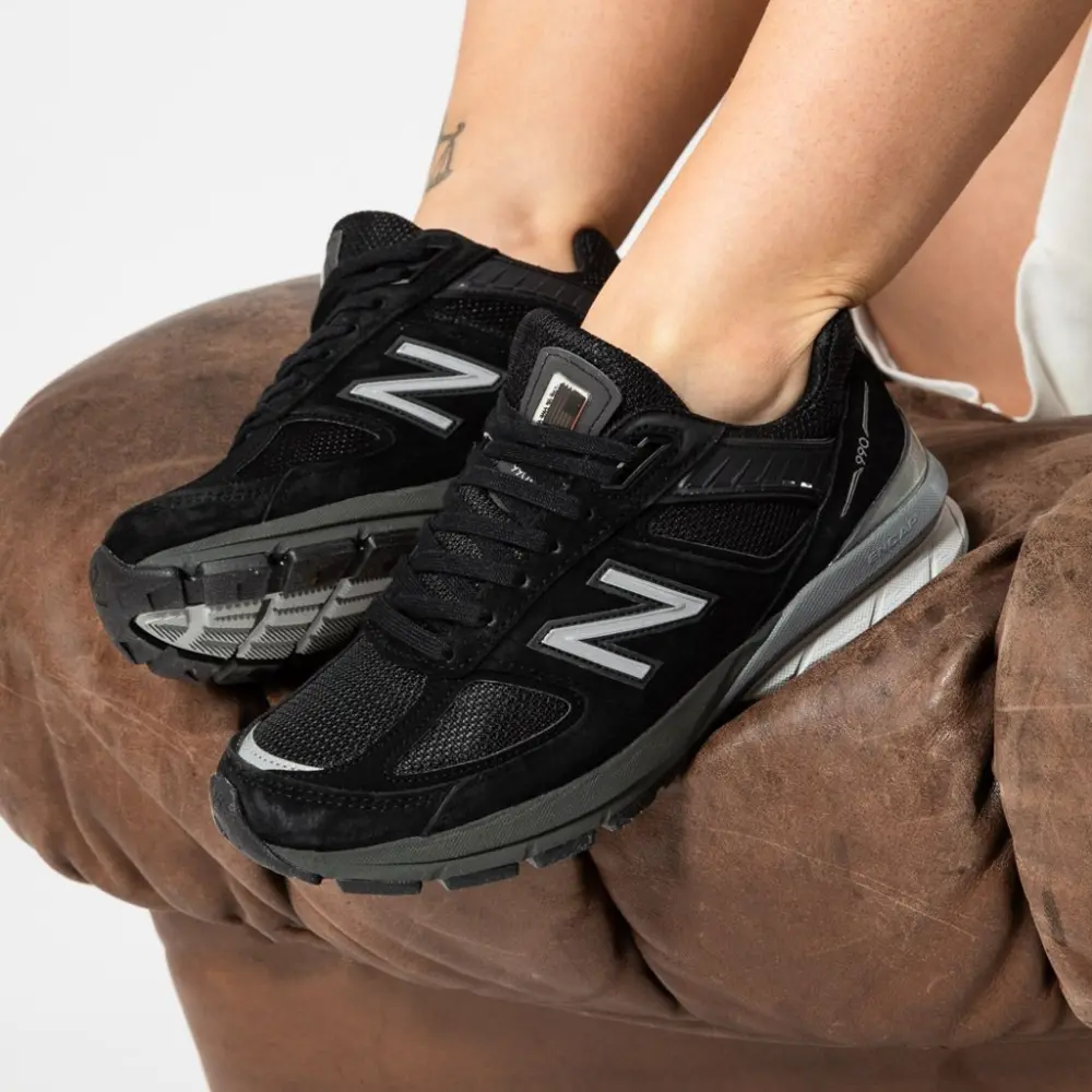 Giày New Balance Wmns 990v5 Made In USA 'Black' W990BK5 - Ảnh 3