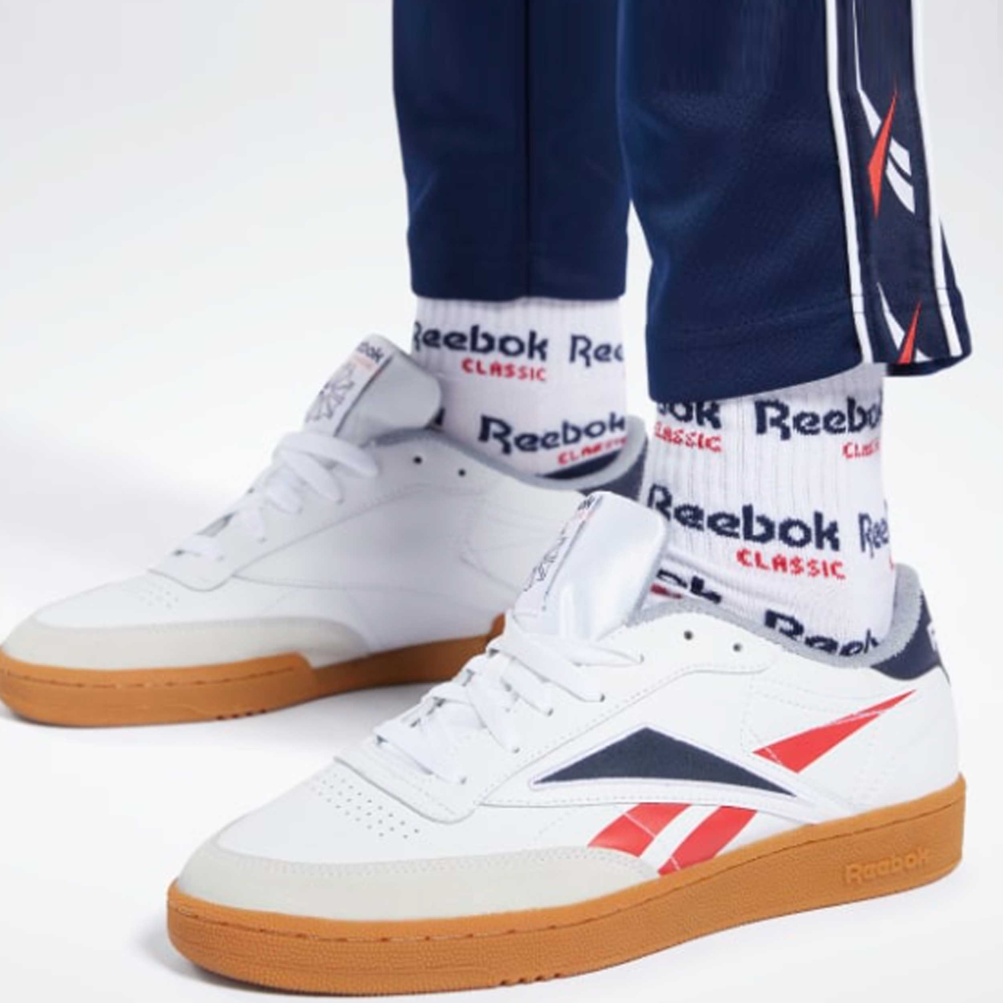 Giày Reebok Club C 85 MU 'White Scarlett Red Collegiate Navy' EG6426 - Ảnh 2