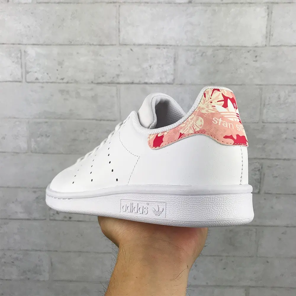 Giày Adidas Stan Smith White Pink Floral FV7405 - Ảnh 4
