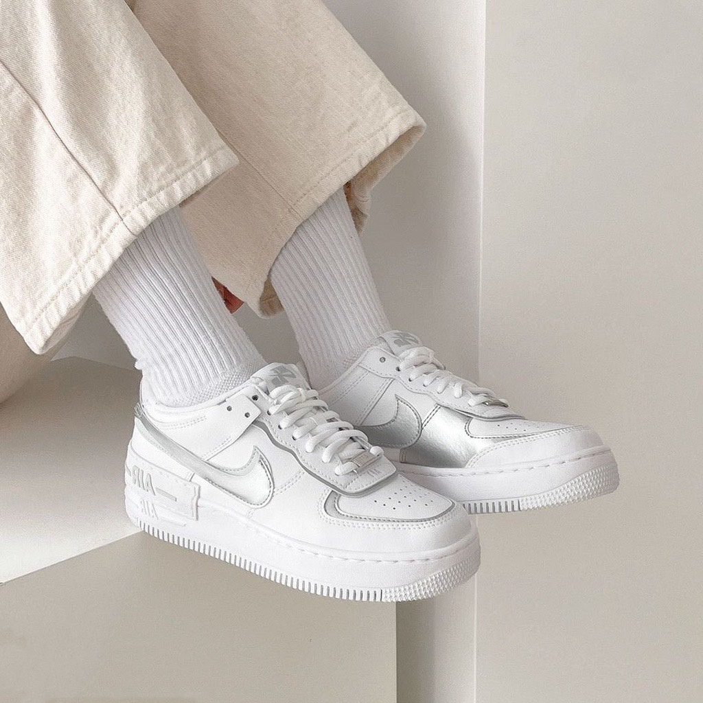 Giày Nike Air Force 1 Shadow 'White Metallic Silver' CI0919-119 - Ảnh 2