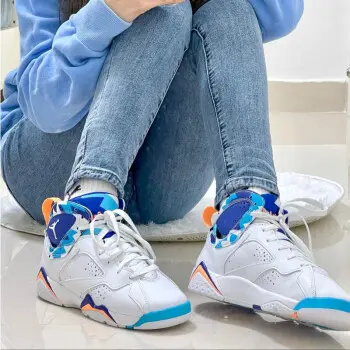 Giày Nike Air Jordan 7 Retro GS 'Chlorine Blue' 442960-100 - Ảnh 3