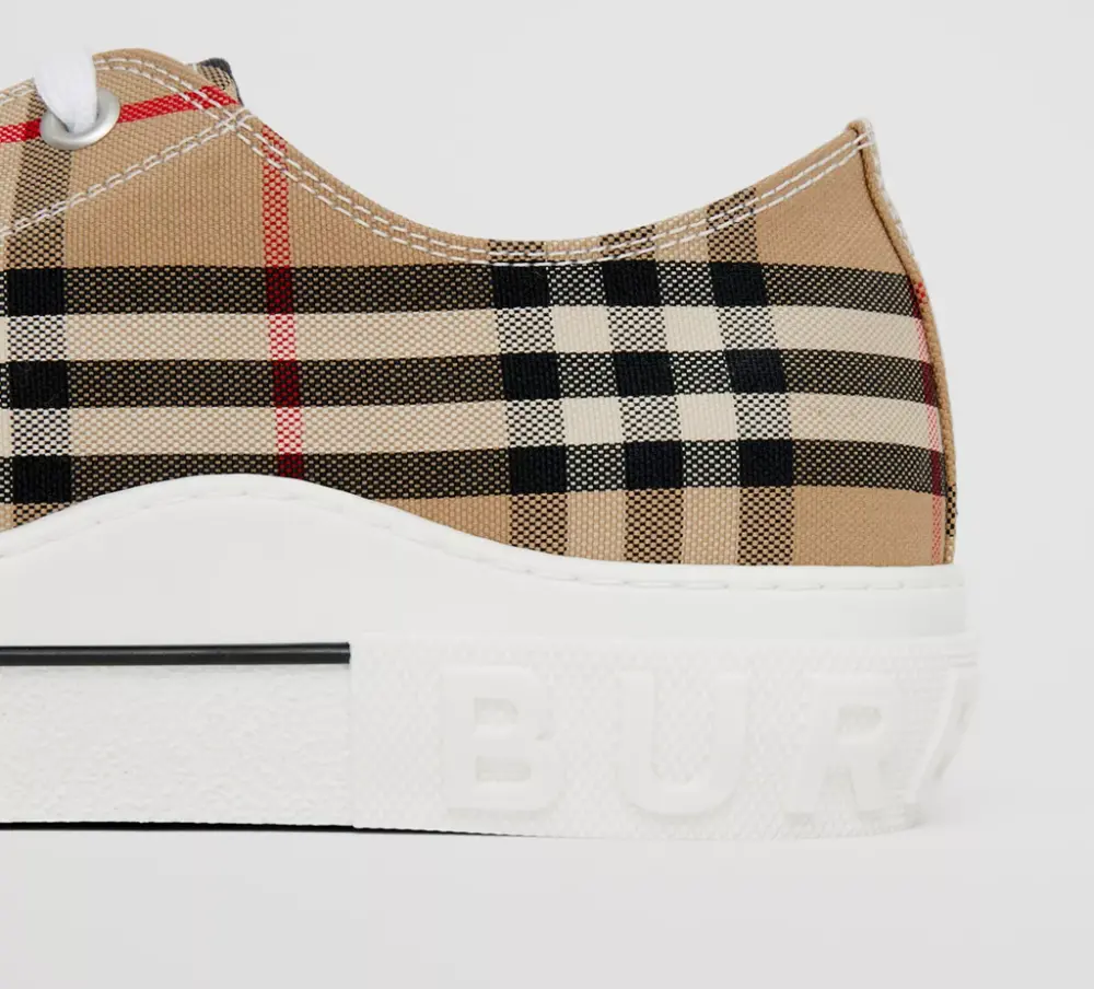 Giày Burberry Vintage Check Cotton 'Beige' 80497451 - Ảnh 6