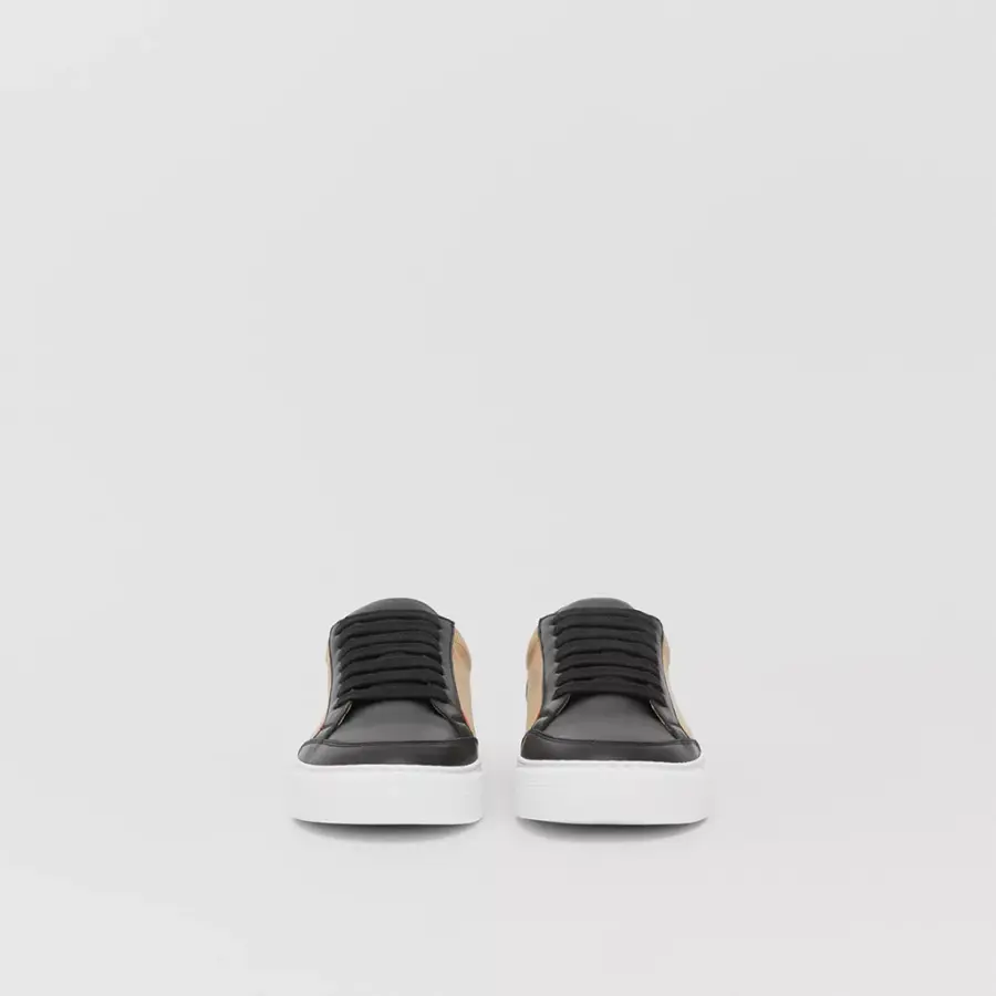 Giày Burberry House Check Cotton And Leather 'Black' 80243311 - Ảnh 4