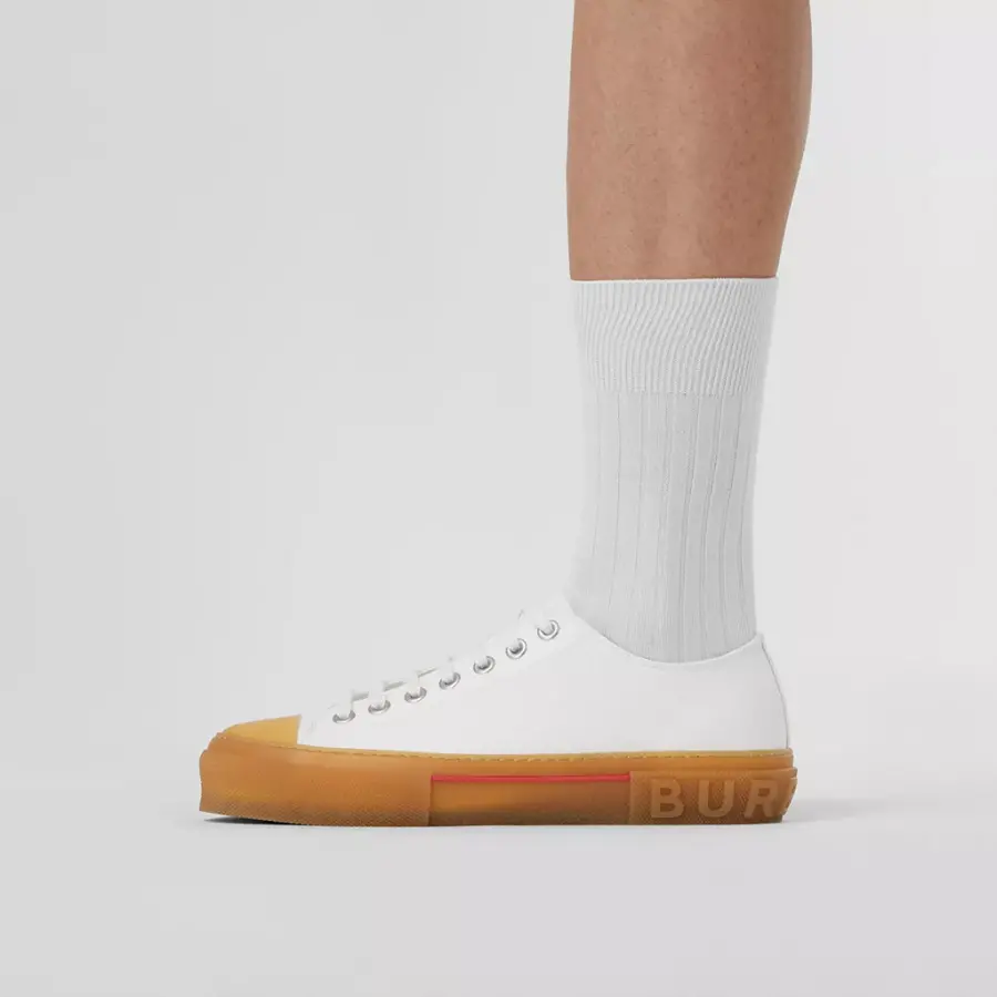 Alternative view of Giày Burberry Logo Detail Cotton 'White' 80523431