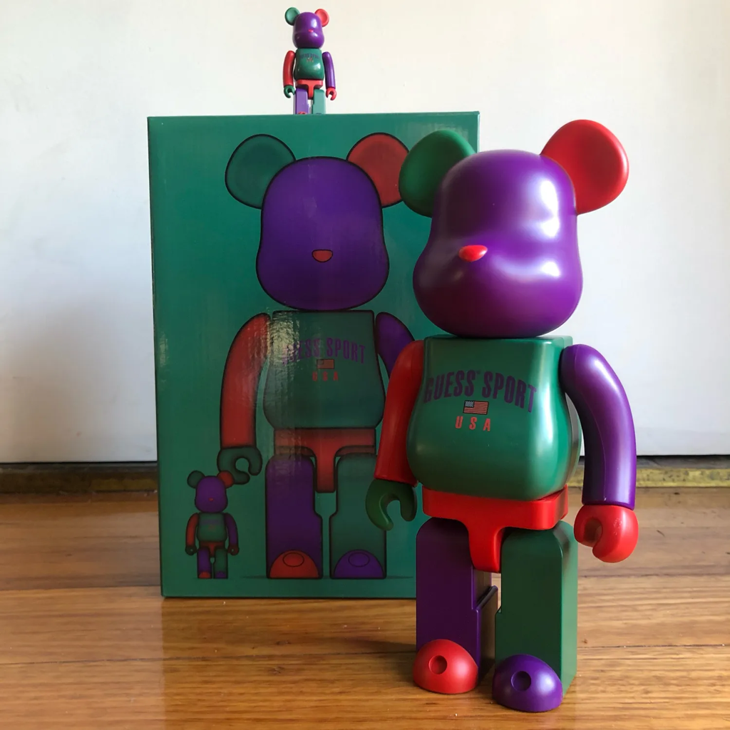 Mô hình Bearbrick Guess Sport Logo 100% & 400% Multi - Ảnh 2