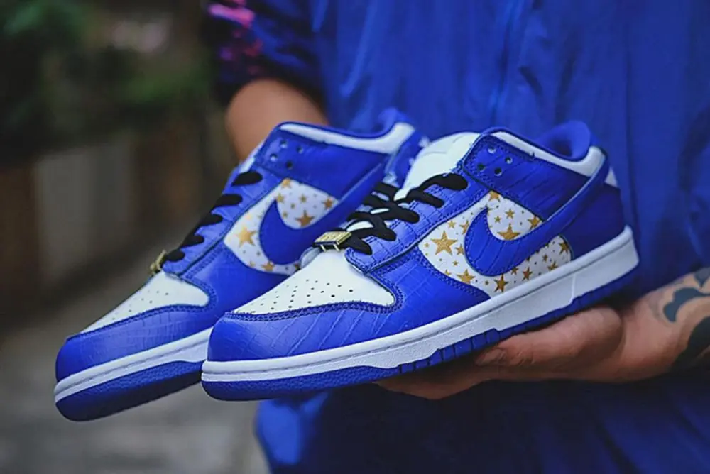 Giày Nike Supreme x Dunk Low OG SB QS 'Hyper Royal' DH3228-100 - Ảnh 4