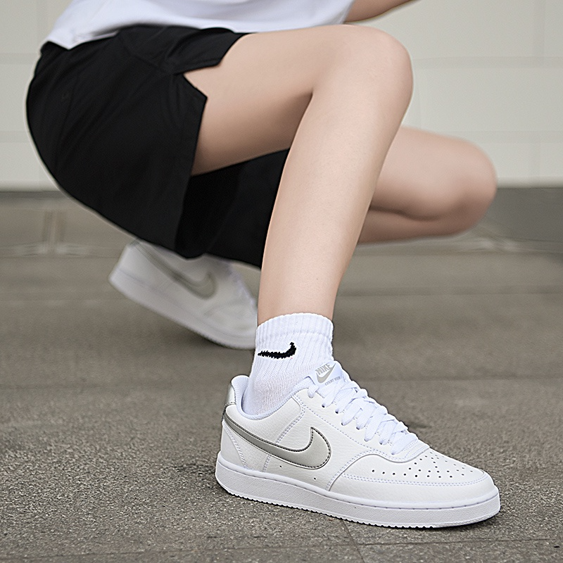 Giày Nike Court Vision Low 'White Metallic Silver' CD5434-111 - Ảnh 3