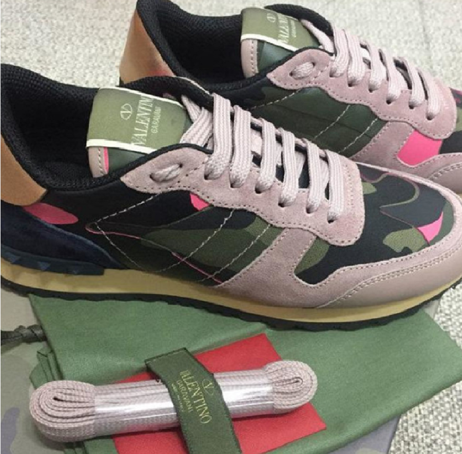 Giày Valentino Women's Rockstud Camouflage Sneakers PW2S0291-TZP-0O6 - Ảnh 4