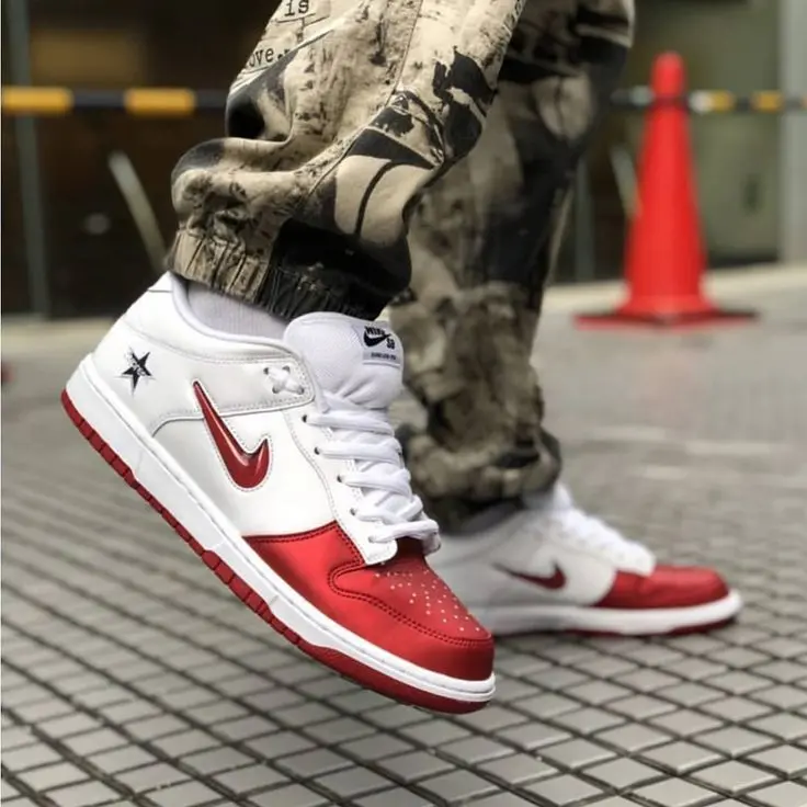 Giày Nike Supreme x Dunk SB Low 'Varsity Red' CK3480-600 - Ảnh 7