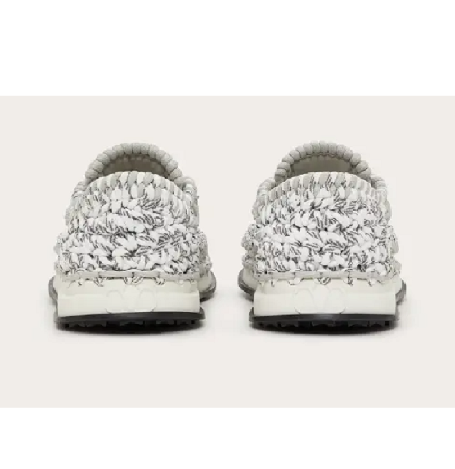 Giày Valentino Crochet Sneakers 'Grey' VY0S0E41ZXBGD0 - Ảnh 5