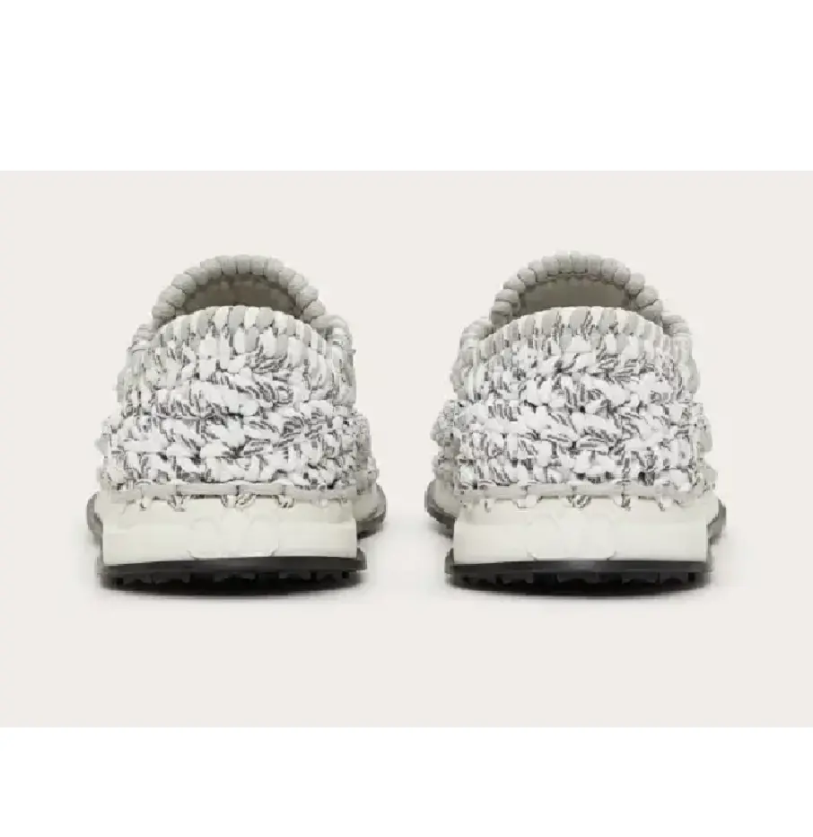 Giày Valentino Crochet Sneakers 'Grey' VY0S0E41ZXBGD0 - Ảnh 5