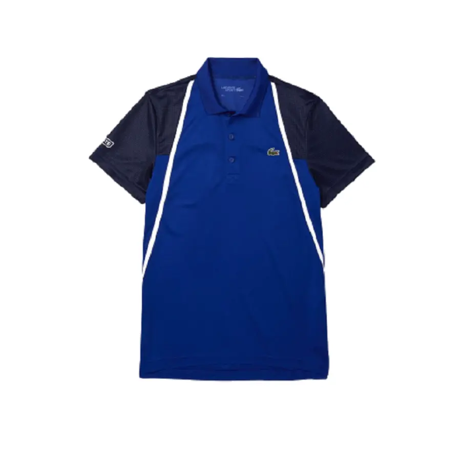 Áo Lacoste Polo SPORT Mesh Sleeved Tennis Blue DH4776-51-PHK