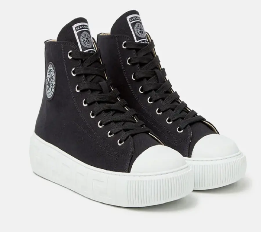Giày Versace Greca High Top Trainers Black DSU8403-DTE3G-D41P - Ảnh 3