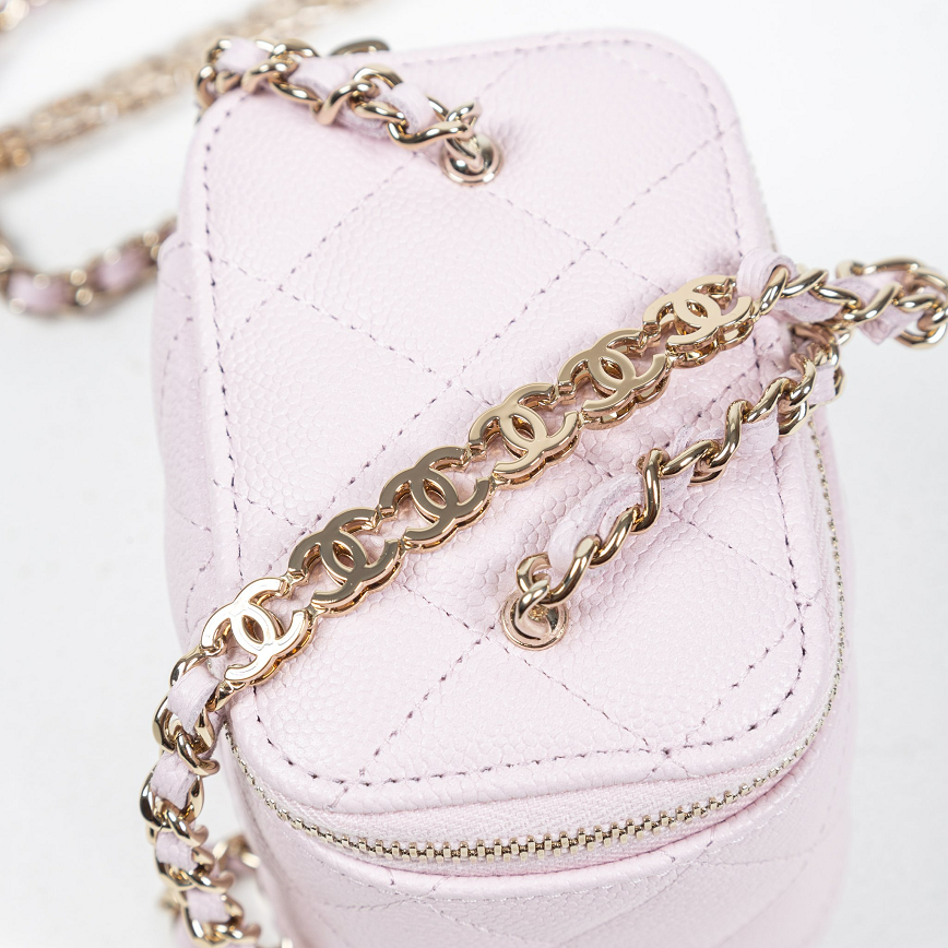 Túi Chanel Quilted Grained Calfskin Mini Vanity 'Pink' C24Z8 - Ảnh 4