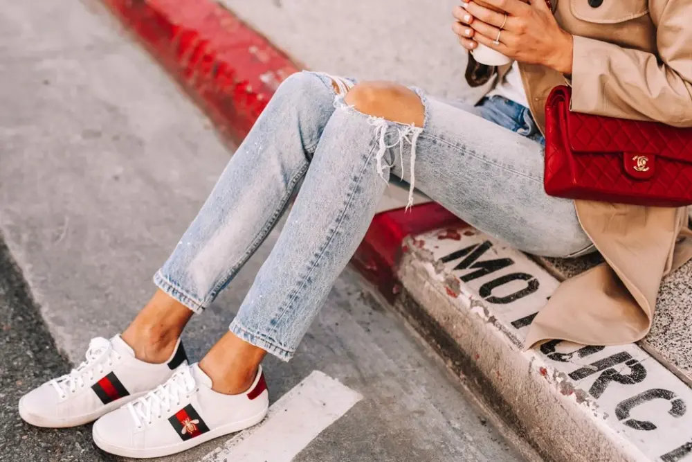 Giày Gucci Wmns Ace Embroidered 'Bee' 431942 02JP0 9064 - Ảnh 4