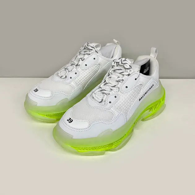 Alternative view of Giày Balenciaga Triple S Sneaker Clear Sole White Fluo Yellow 541624 W2FR1 9073