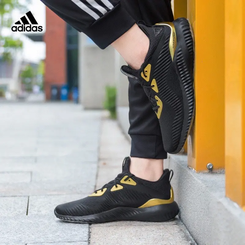 Alternative view of Giày Adidas Alphabounce 1 'Black Gold Metallic' FZ2196