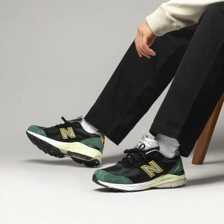 Giày New Balance 990v3 Black Green Yellow M990CP3 - Ảnh 3