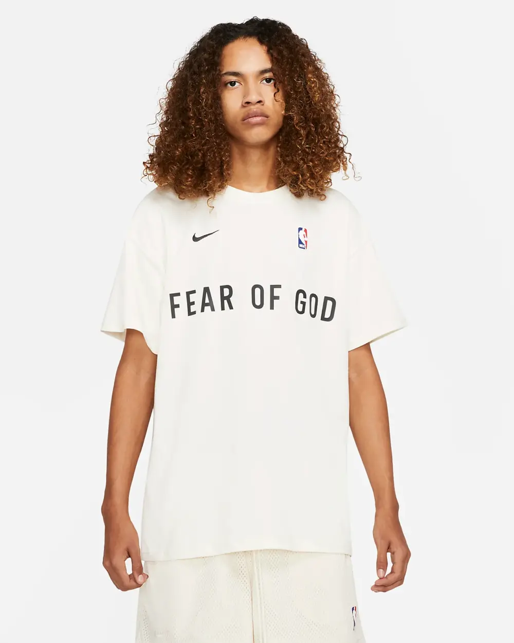 Áo Nike X Fear Of God x NBA NRG Tee Pale Ivory CU4699-133 - Ảnh 3