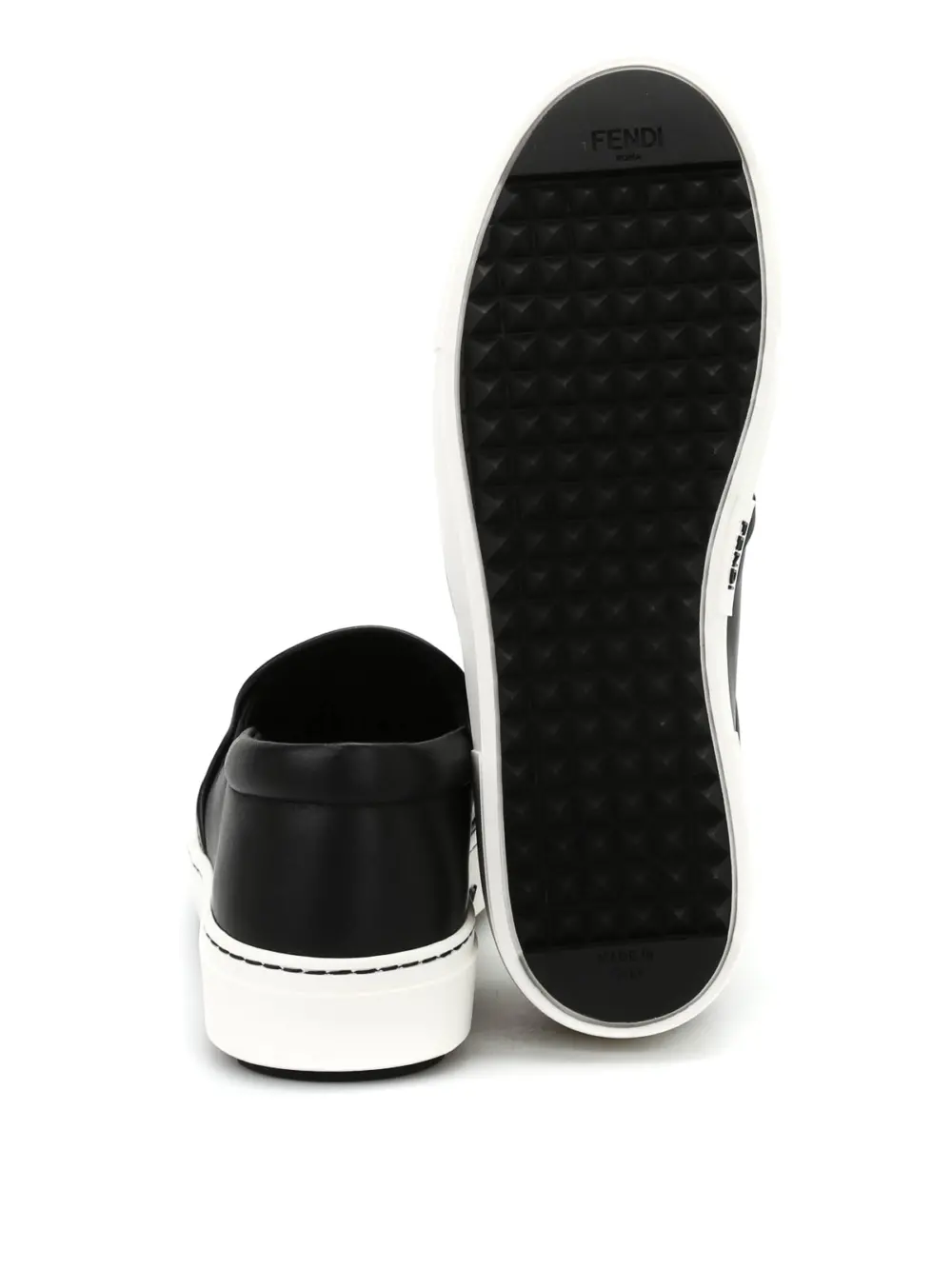 Giày Fendi Women's Black Leather Slip On Sneakers 8E5110-4RU-F0700 - Ảnh 4