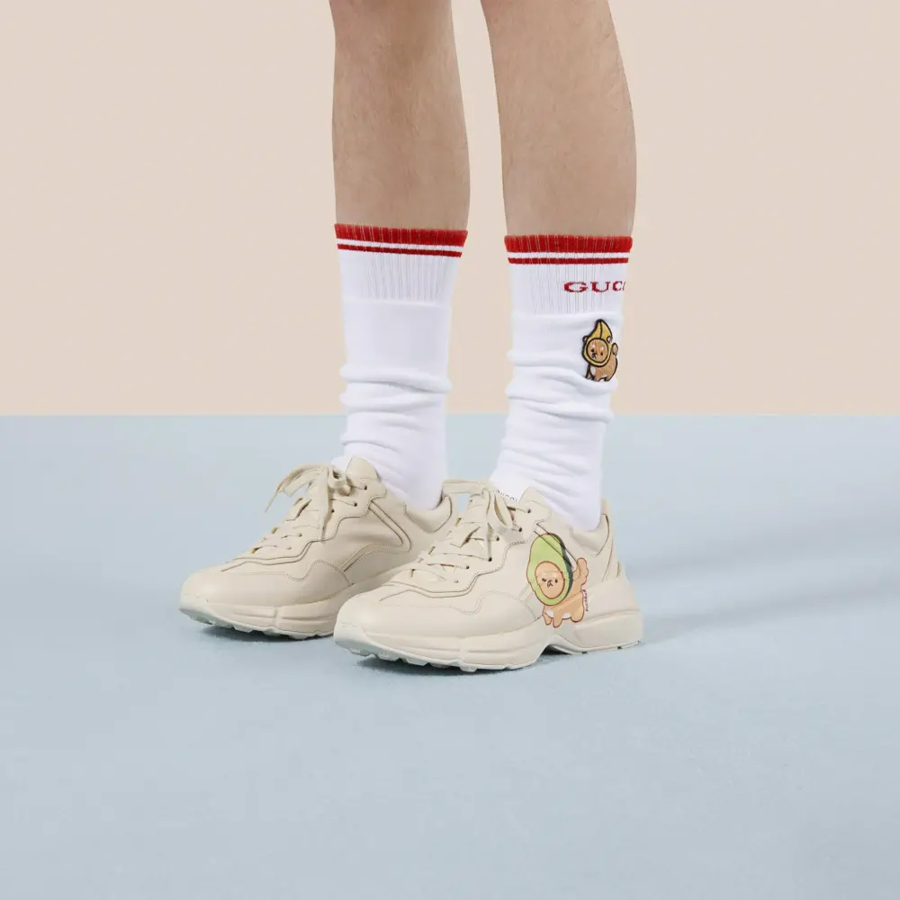 Alternative view of Giày Gucci Rhyton Trainer With Animal Print 'Off White' 737521-DRW00-9522