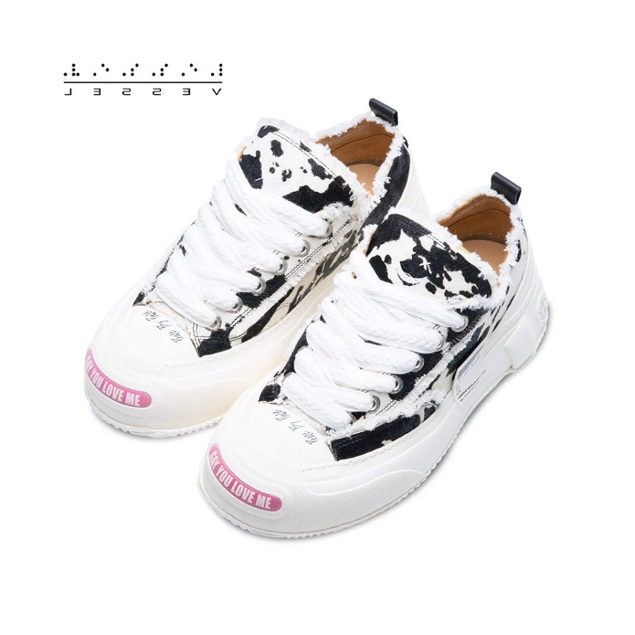 Giày xVESSEL G.O.P. 2.0 Marshmallow Lows 'Cow Print' - Ảnh 2