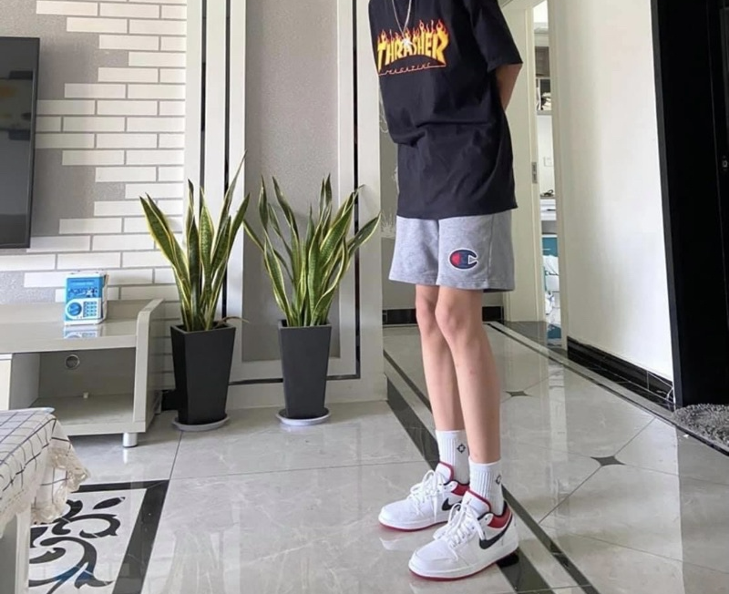 Giày Nike Air Jordan 1 Low GS 'White Gym Red' 553560-118 - Ảnh 7