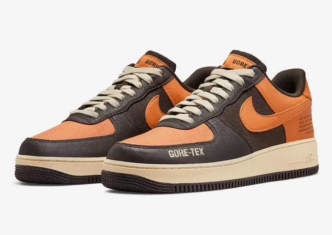 Alternative view of Giày Nike Air Force 1 Low Gore-Tex 'Brown Orange' DO2760-220